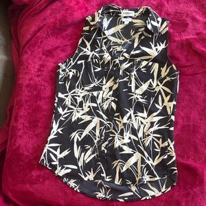 Express Black and Cream Floral Blouse